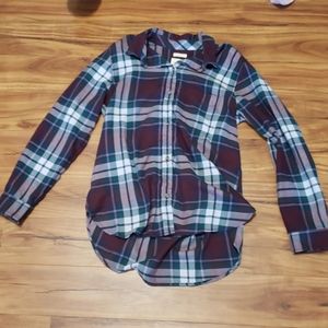 American eagle plaid button up shirt